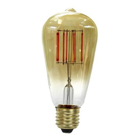 נורת לד לד פחם אגס ST64 שקוף E27 7W